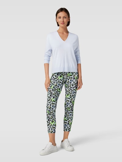 Marc Cain Gebreide pullover met V-hals met kasjmiergehalte Lichtblauw - 1