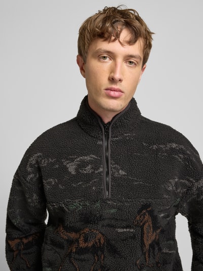 Levi's® Fleecepullover mit überschnittenen Schultern Anthrazit 3