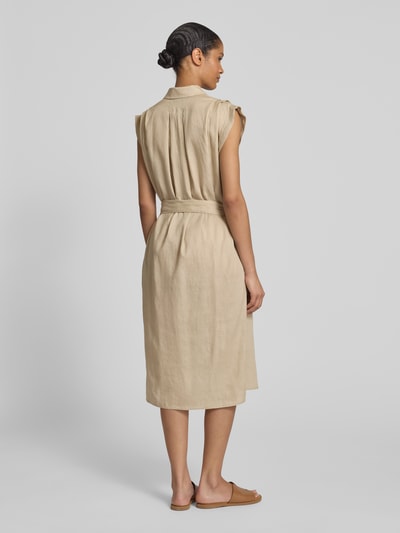 Drykorn Linnen jurk met overhemdjurk, model 'BEKIME' Zand - 5