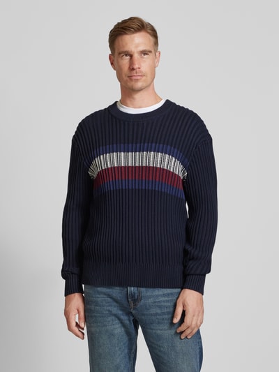 Tommy Hilfiger Gebreide pullover met ribboorden Marineblauw - 4