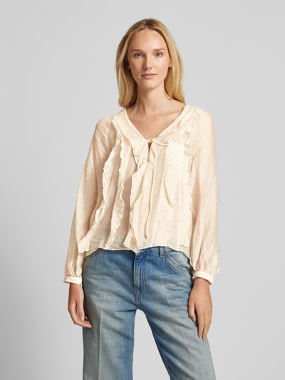 Mango Regular Fit Bluse mit Volants Modell 'DUNST' Offwhite 4