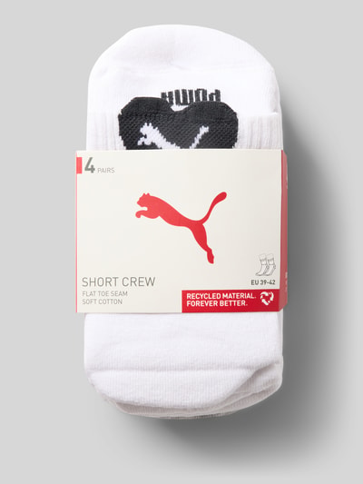Produktfoto, weiße Socken aus Baumwoll-Mix im 4er-Pack Modell 'HEART' von PUMA, einfache Struktur, Damen Socken von PUMA