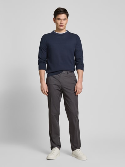 Hiltl Regular fit stoffen broek met strookzak, model 'PEAKER' Antraciet - 1