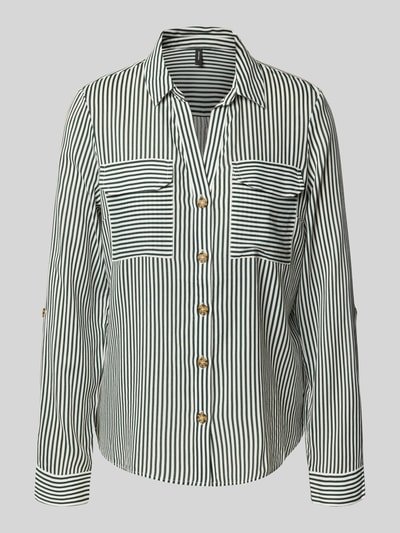 Vero Moda Regular Fit Hemdbluse aus reiner Viskose Modell 'BUMPY' Dunkelgruen 2