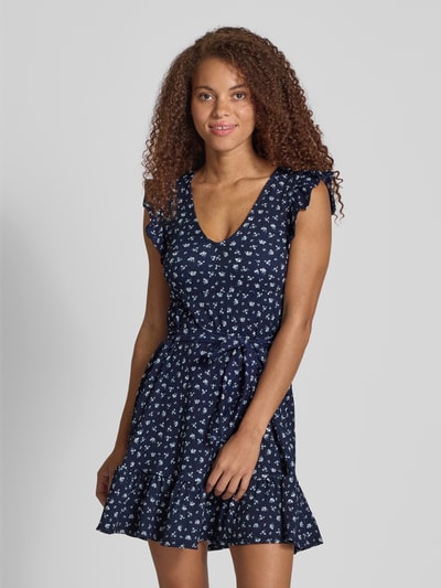 Only Tailliertes Minikleid mit Bindegürtel Modell 'HILLARY' Marine 4