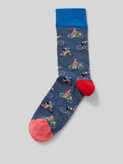 DillySocks Socken mit Motiv-Stitching Modell 'Blue Bike' Blau 1