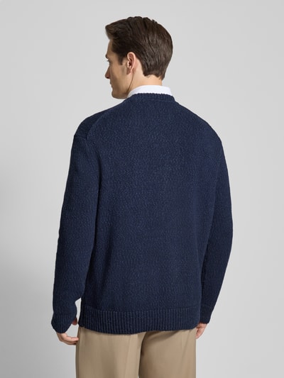 Gant Strickpullover mit Label-Stitching Marine 5