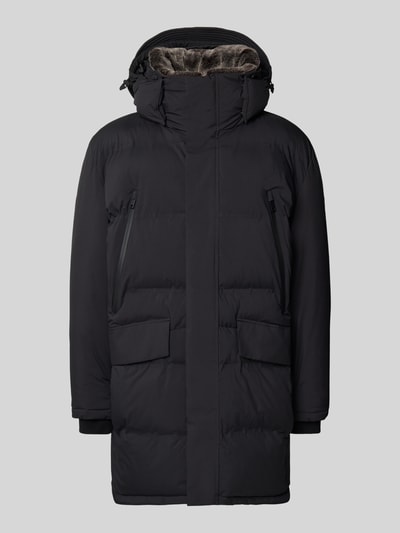 Strellson Regular fit lange jas met afneembare capuchon Zwart - 2