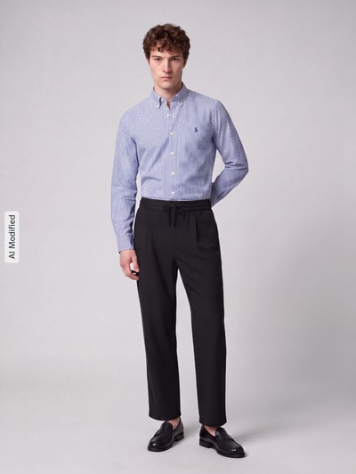 Polo Ralph Lauren Koszula casualowa o kroju slim fit z mieszanki bawełny Granatowy 1
