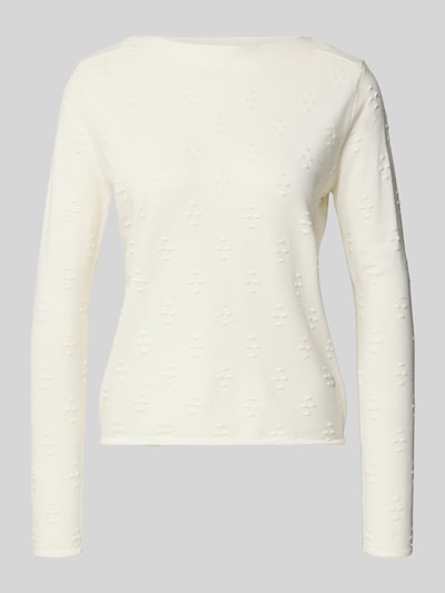 Produktfoto, Regular Fit Pullover aus Viskose-Mix Modell 'Grace' von ZABAIONE mit Strick-Optik, Strukturmuster, Rundhalsausschnitt in Creme