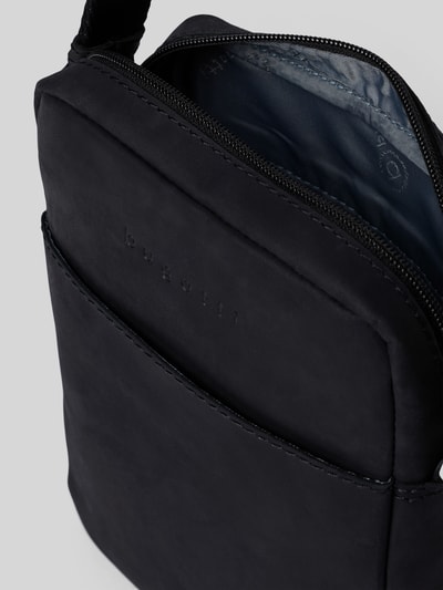 bugatti Umhängetasche aus echtem Leder mit Label-Detail Modell 'Luca' BLACK 4