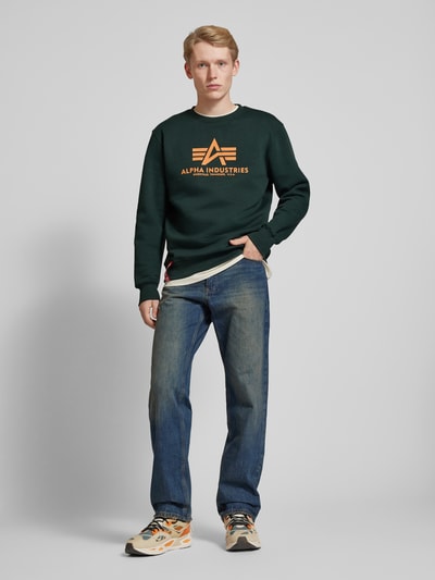 Alpha Industries Sweatshirt mit Label-Print Petrol 1