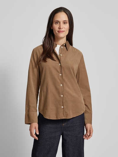 Marc O'Polo Regular fit overhemdblouse van fijne corduroy Lichtbruin - 4