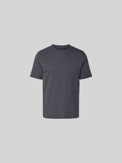 Produktfoto, Regular Fit T-Shirt aus reiner Baumwolle von Officine Générale, Męski t-shirt, krój regular fit, okrągły dekolt, krótki rękaw, długość tyłu w rozmiarze M: 66 cm, kolor ciemnoszary, gładka faktura.