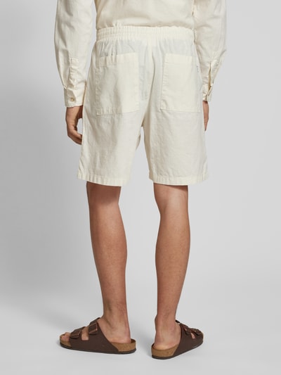 REVIEW Loose Fit Shorts aus Baumwoll-Leinen-Mix Beige 5