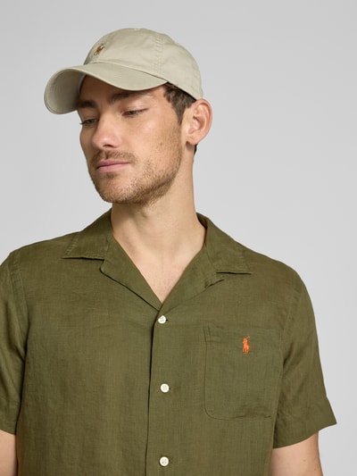 Polo Ralph Lauren Custom fit linnen overhemd met resortkraag Olijfgroen - 3