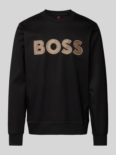 BOSS Sweatshirt mit Label-Stitching Modell 'Sharpe' Black 1