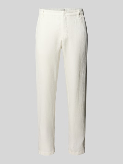 Casual Friday Regular Fit Leinenhose mit Gürtelschlaufen Modell 'Pandrup' Weiss 2
