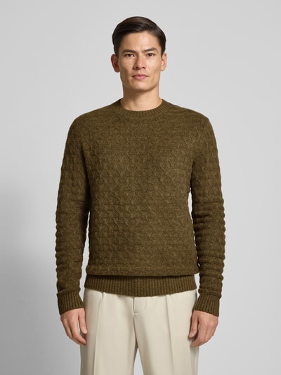 Jack & Jones Premium Gebreide pullover met ribboorden, model 'BLASIMON' Camel - 4