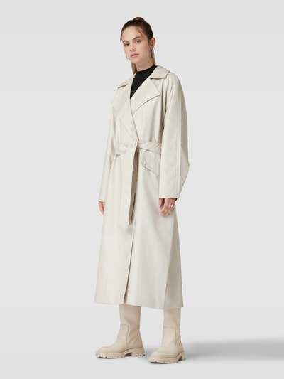 Calvin Klein Jeans Trenchcoat met strikceintuur, model 'GLOSSY' Beige - 4