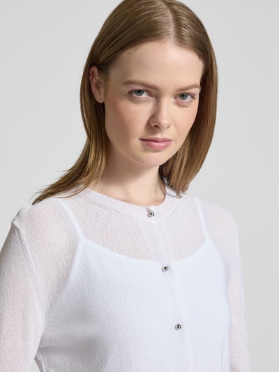 Max Mara Studio Cardigan mit Rundhalsausschnitt Modell 'CORINTO' Weiss 3
