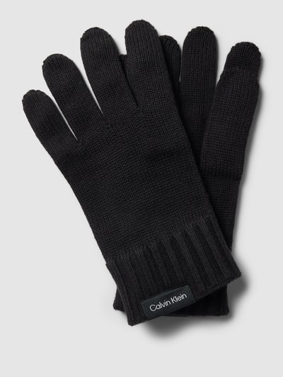 CK Calvin Klein Handschuhe mit Label-Detail Modell 'CLASSIC' Black 1