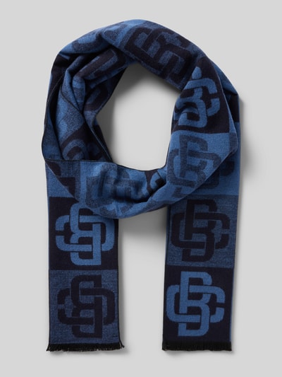 Christian Berg Men Sjaal van viscose met logomotief Marineblauw - 1