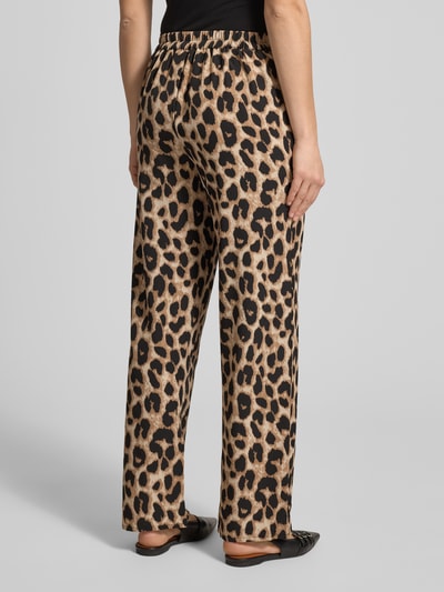 PIECES Weite Hose mit Animal Print Modell 'GURLA' Black 5