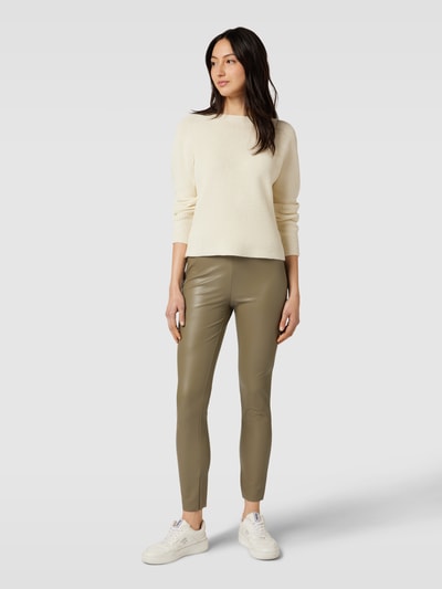 Raffaello Rossi Skinny Fit Hose in Leder-Optik Modell 'RESA' Khaki 1