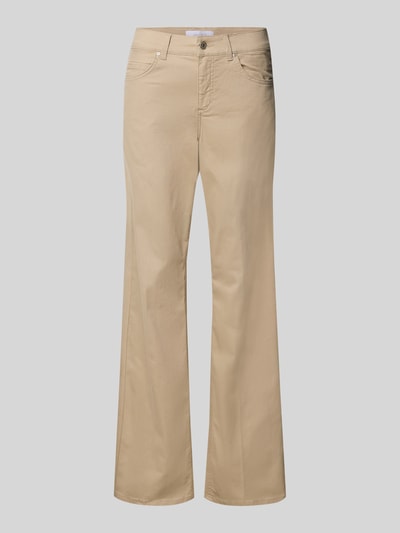 Produktfoto, Bootcut Hose mit Eingrifftaschen Modell 'Lara' von Angels, beigefarben, Baumwoll-Mix mit Stretch, glatte Struktur, gerade Form