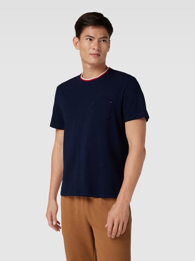 Lacoste T-Shirt mit Kontraststreifen Modell 'FRENCH FLAG' Marine 4