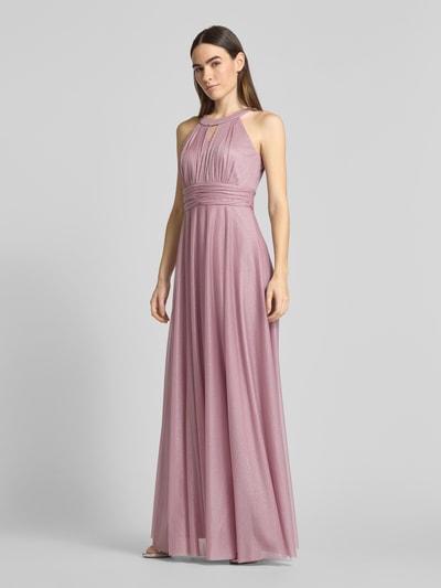 Jake*s Cocktail Abendkleid mit Raffungen Mauve Melange 1