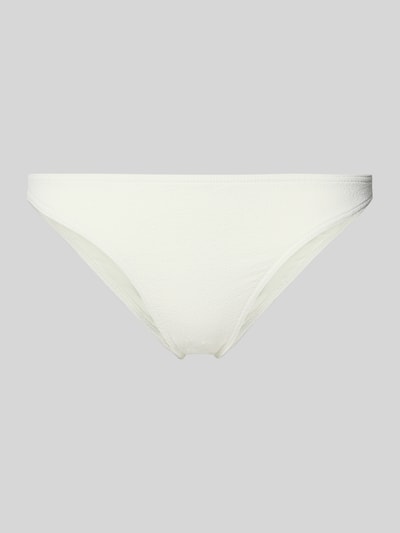 Produktfoto, witte Bikini-Slip met label-detail Modell 'ALERIA' van Banana Moon, materiaal-mix met stretch, nauwsluitende snit, dames