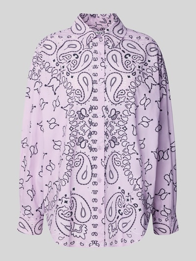 Essentiel Antwerp Oversized Hemdbluse mit Allover-Muster Modell 'HISTENDE' Rosa 2