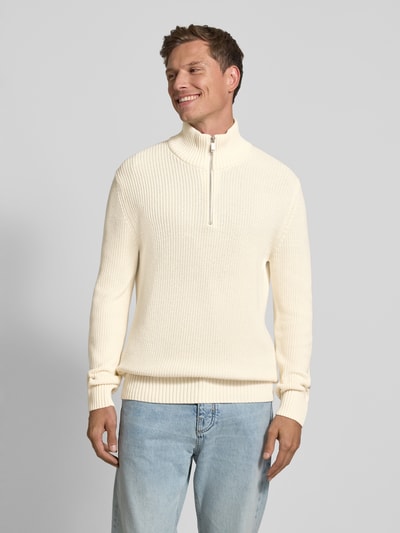 MCNEAL Strickpullover mit Troyer-Kragen Ecru 4