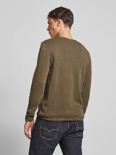 Jack & Jones Gebreide pullover met ronde hals, model 'ELEO' Olijfgroen - 5