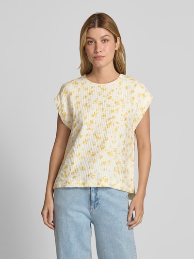 MSCH Copenhagen Regular Fit Blusentop mit Strukturmuster Modell 'Falisha' GELB 4
