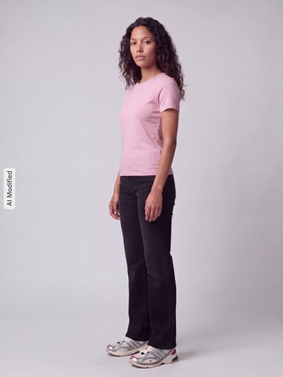 ONLY Slim Fit T-Shirt aus Baumwoll-Mix Modell 'RILEY' Rosa 1