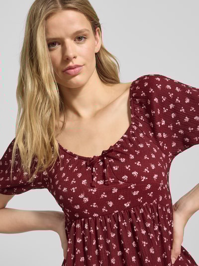 Only Vrijetijdsjurk in A-lijn met korte mouwen, model 'HILLARY' Bordeaux - 3