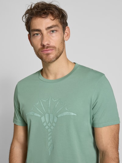 JOOP! Collection T-shirt męski JOOP! Collection;Czysta bawełna;Krój regular fit;Okrągły dekolt z prążkowanego ściągacza;Nadruk z motywem;Długość tyłu w rozmiarze M: 70 cm Limonkowy 3