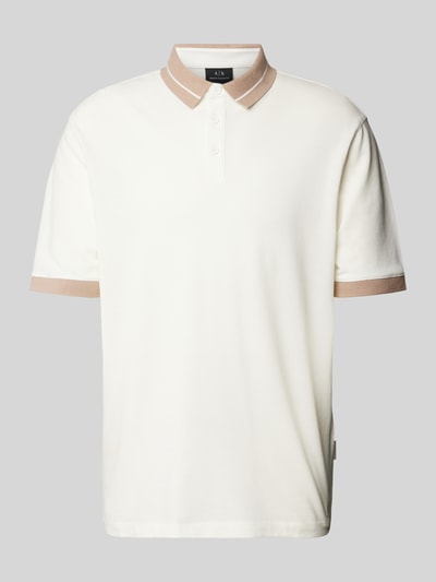 ARMANI EXCHANGE Regular Fit Poloshirt mit Kontraststreifen Weiss 2