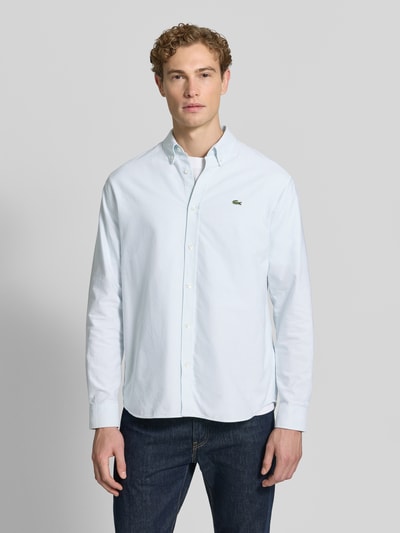 Lacoste Regular Fit Freizeithemd aus reiner Baumwolle Hellblau 4