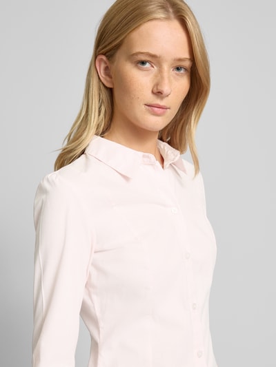 Review Slim fit blouse met doorknoopsluiting Rosé - 3