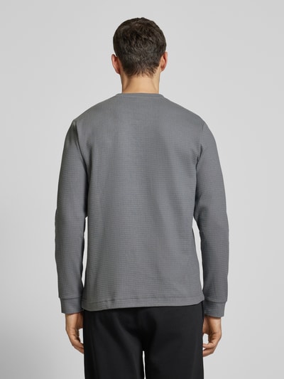 HUGO Longsleeve mit Label-Stitching Modell 'Austin' Stein 5