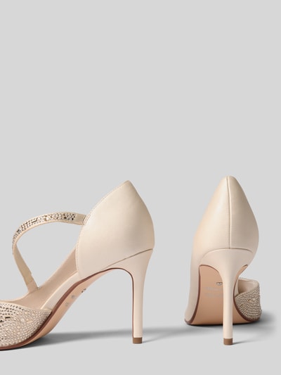 Produktfoto, pumps met strass-steentjes van Tamaris in lichtbeige met glanzende en gladde texturen, Dames Pumps van Tamaris