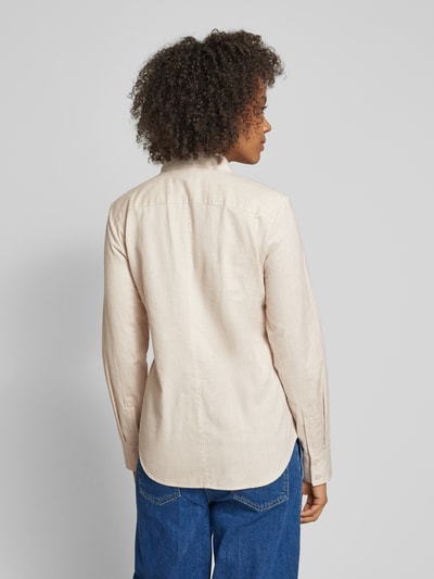 Marc O'Polo Shaped fit blouse van zacht katoenflanel Offwhite - 5