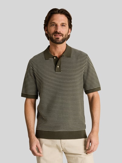 Tom Tailor Regular Fit Poloshirt aus einer Baumwolle in Strickoptik Oliv 4