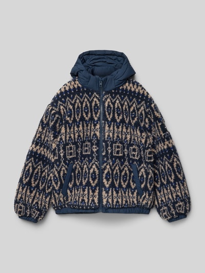 Tommy Hilfiger Teens Regular Fit Teddyjacke mit abnehmbarer Kapuze Marine 1