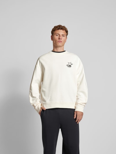 MAISON KITSUNE Sweatshirt mit Label-Stitching Sand 4