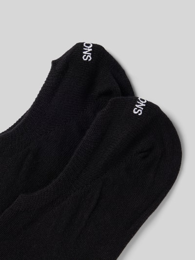 Snocks Kousenvoetjes met labelprint in een set van 2 paar Zwart - 2
